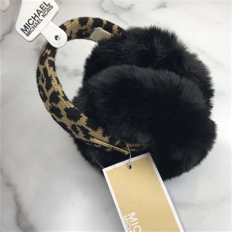 michael kors leopard ear muffs|Michael Kors Leopard Knit & Faux Fur Earmuffs Women's One Size.